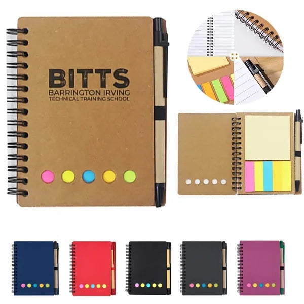 Notebook With Sticky Notes And Pen