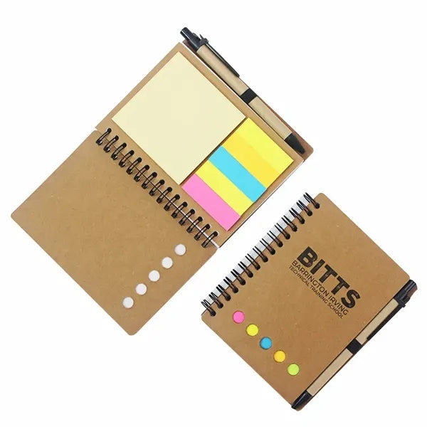 Notebook With Sticky Notes And Pen