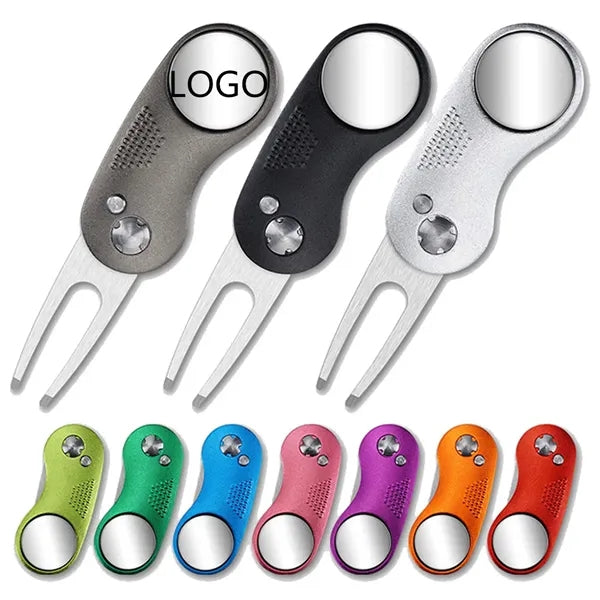 Golf Divot Repair Tool Foldable Stainless Steel Switchblade