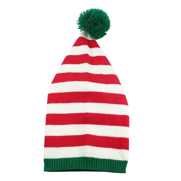 Red Green Striped Knitted Hat