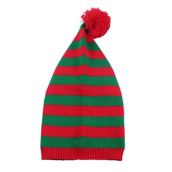 Red Green Striped Knitted Hat