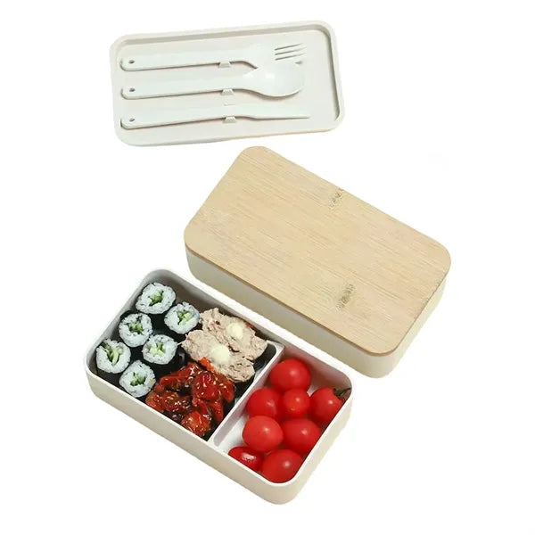 Bamboo Bento Lunch Box With Tableware