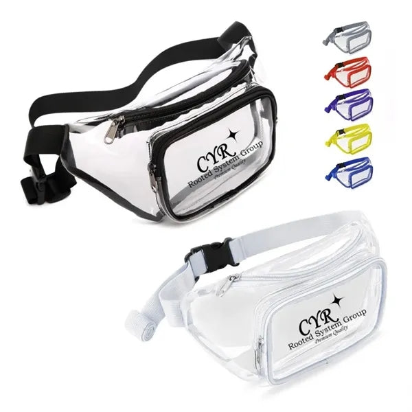 Clear Fanny Packs With Two Zipper Pockets
