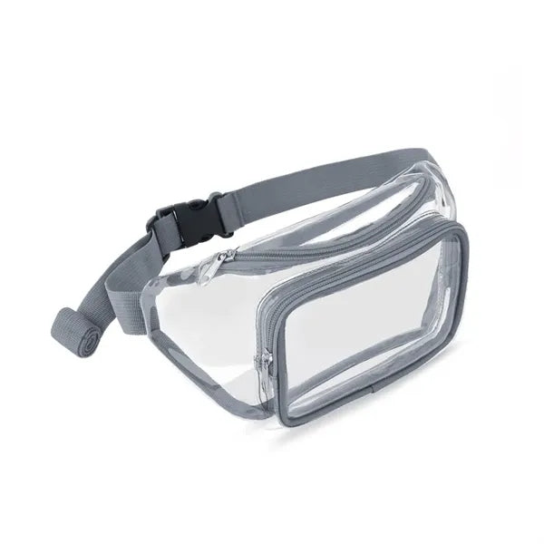 Clear Fanny Packs With Two Zipper Pockets