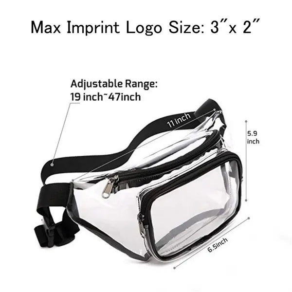 Clear Fanny Packs With Two Zipper Pockets