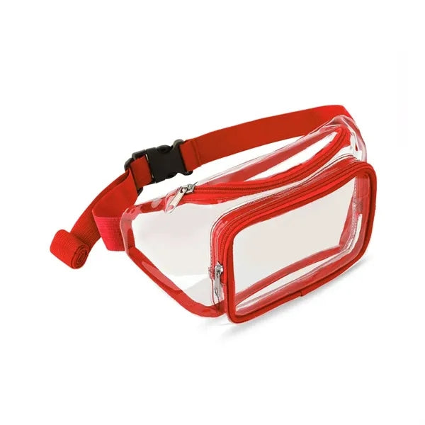 Clear Fanny Packs With Two Zipper Pockets