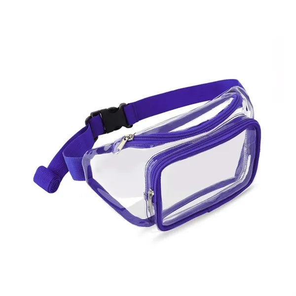 Clear Fanny Packs With Two Zipper Pockets
