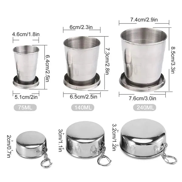 Stainless Steel Outdoor Camping Collapsible Cup
