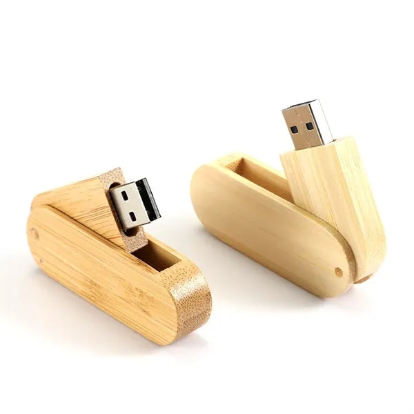 Rotating Wooden USB Flash Drive 2GB