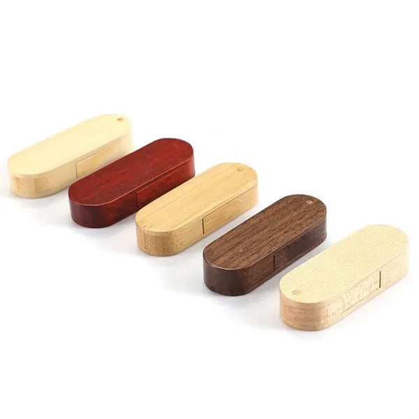 Rotating Wooden USB Flash Drive 2GB
