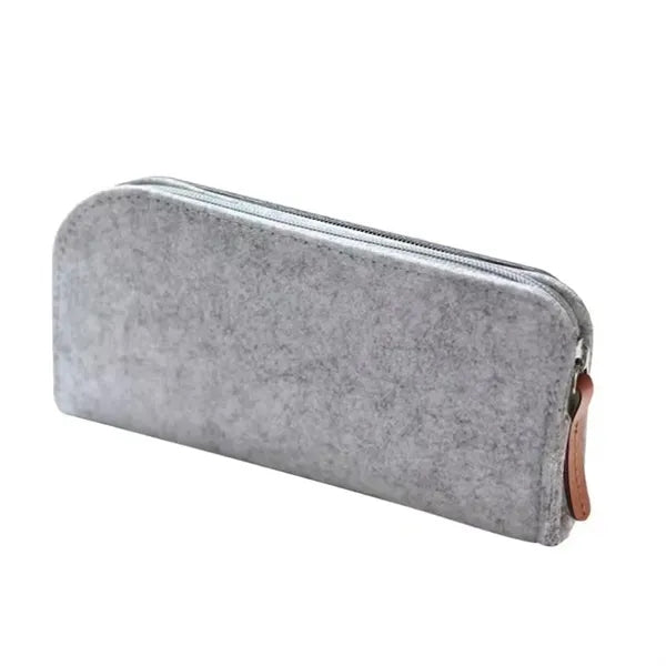 Flat Style Felt Pencil Pouch Bag With Zipper