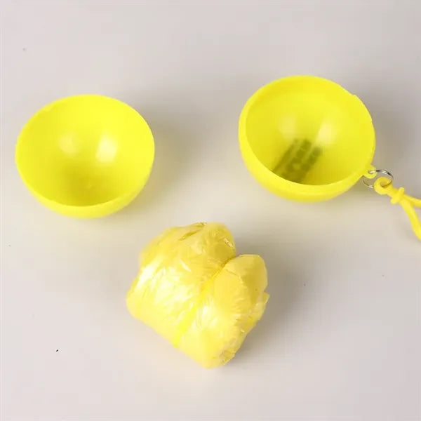 Disposable Raincoat Poncho Portable Ball Keychain