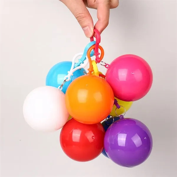 Disposable Raincoat Poncho Portable Ball Keychain