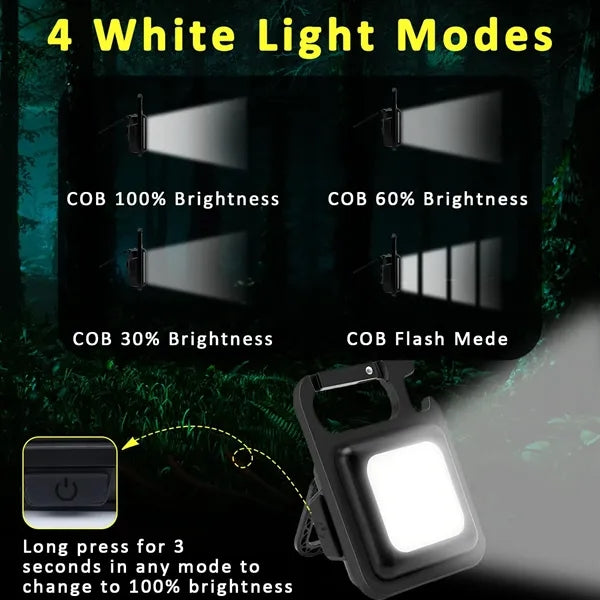 Cob Pocket Multifunctional Mini LED Flashlight Keychain With