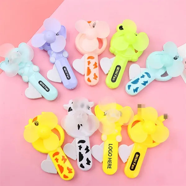 Mini Cartoon Portable Kids Fan Manual Cooling