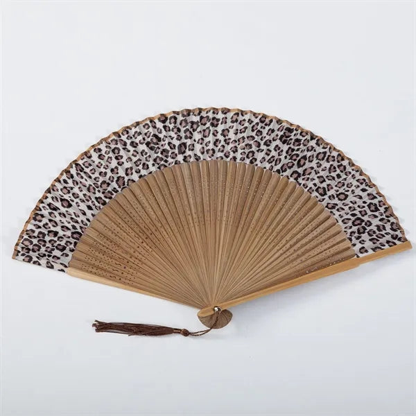 Elegant Black Bamboo Folding Fan Chinese Vintage Style
