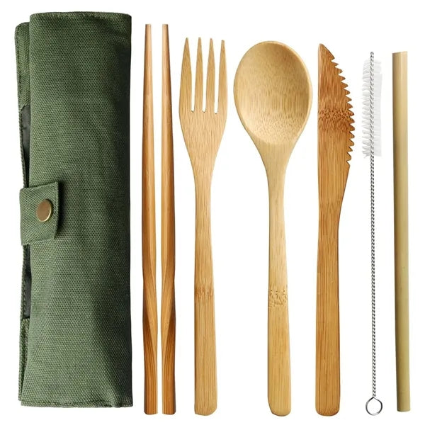 Bamboo Utensils Set with Case