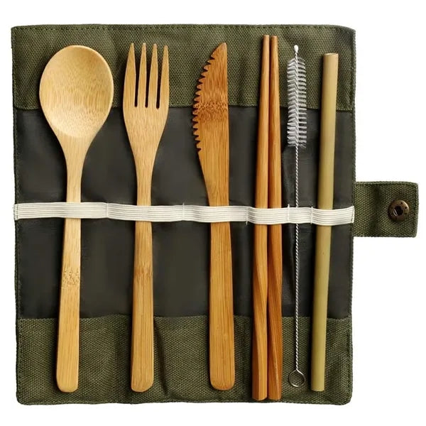 Bamboo Utensils Set with Case