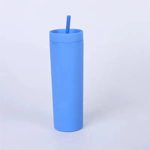 16oz Slim Tumblers With Straw