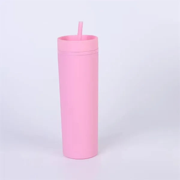 16oz Slim Tumblers With Straw