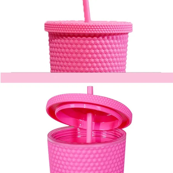 24 Oz Double Wall Plastic Tumbler with Lid