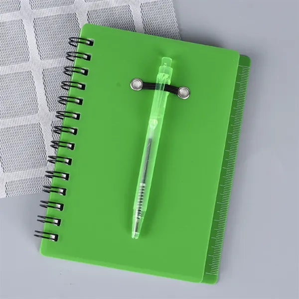 Translucent Spiral Bound Jotter note pad sticky with Pen