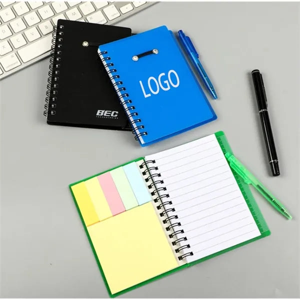 Translucent Spiral Bound Jotter note pad sticky with Pen