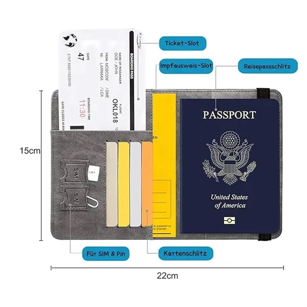 Passport Holder with RFID Blocker
