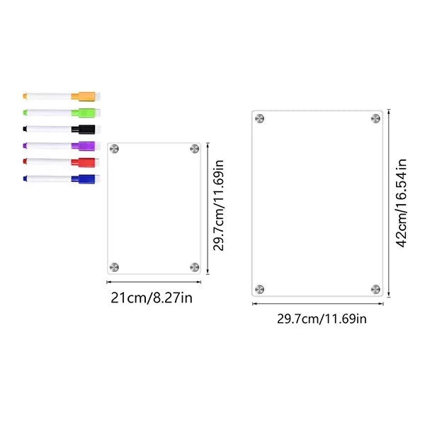 Refrigerator Magnetic Transparent Acrylic Memo Board