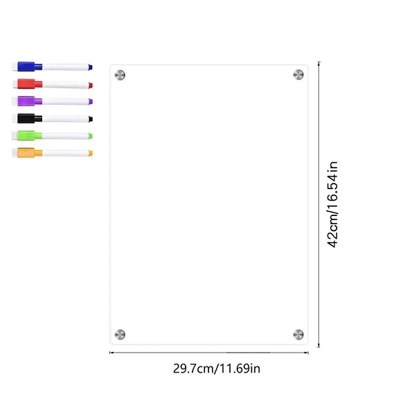 Refrigerator Magnetic Transparent Acrylic Memo Board