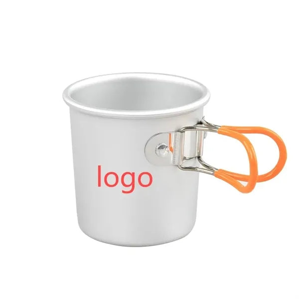 Portable Aluminum Cup With Fold Handle