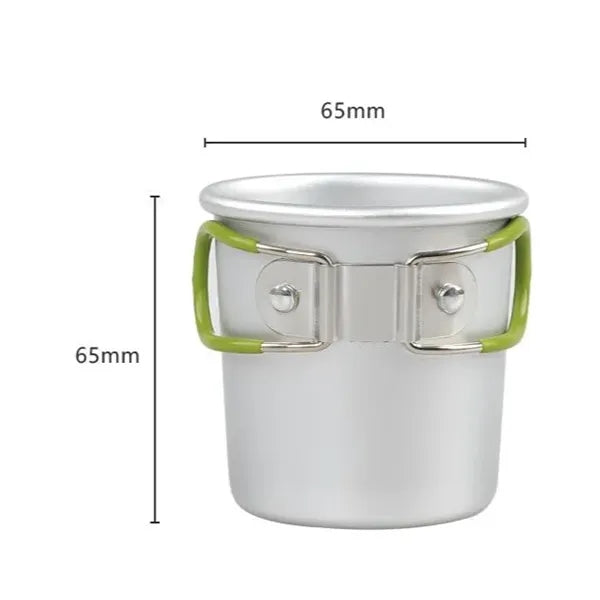 Portable Aluminum Cup With Fold Handle