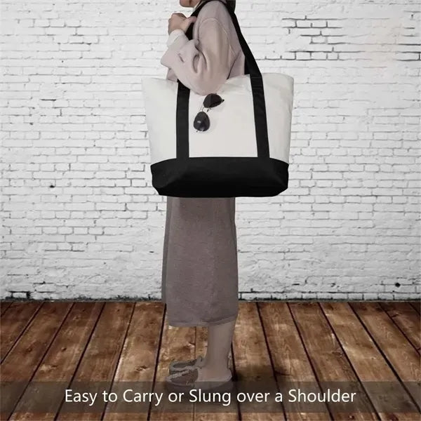Custome Stylish Durable Canvas Tote Bag with External Pocket