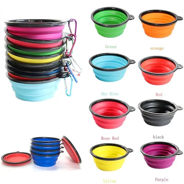 Silicone Pet Bowl with Carabiner