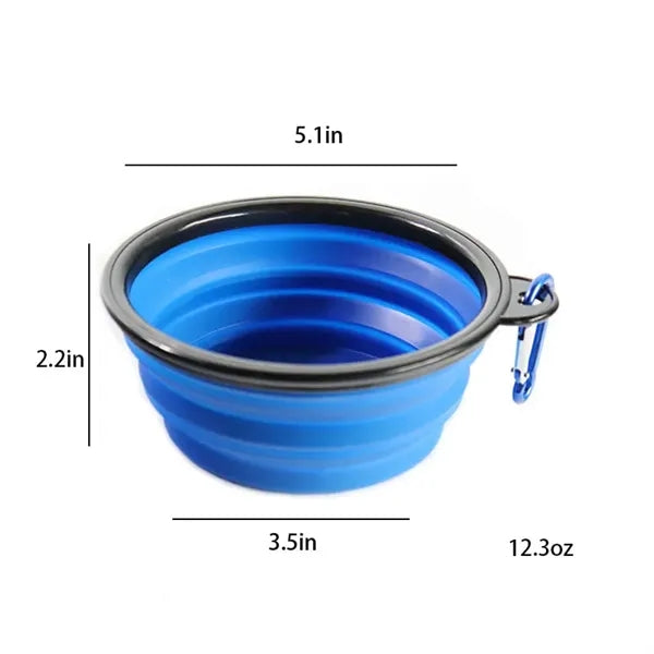 Silicone Pet Bowl with Carabiner