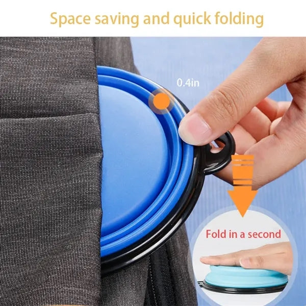 Silicone Pet Bowl with Carabiner