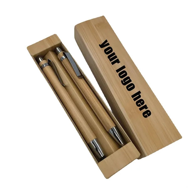 Bamboo Pen Set Creative Fashion Clip Press