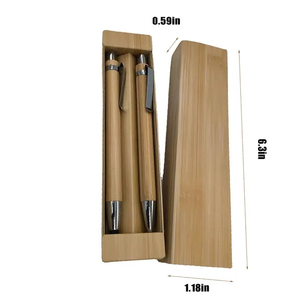 Bamboo Pen Set Creative Fashion Clip Press