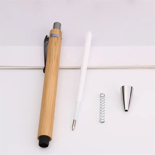 Bamboo Pen Set Creative Fashion Clip Press