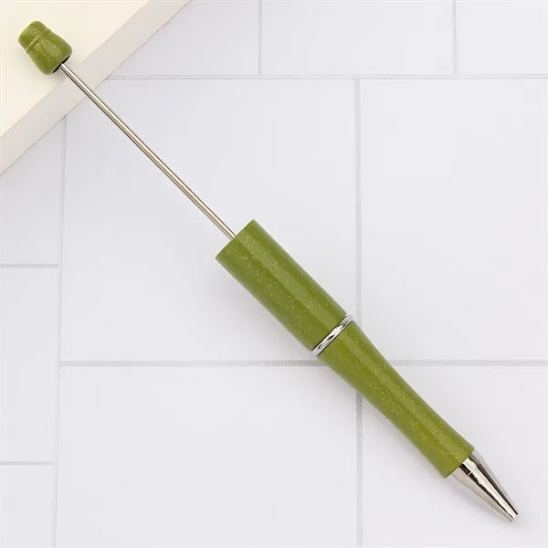 Beadable Pens Plastic Bead Black Ink Ballpoint