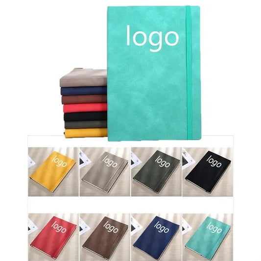 PU Leather Soft Cover Notebook Journal Elastic Bookmark Band