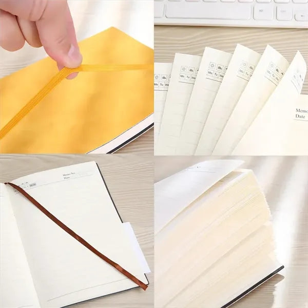 PU Leather Soft Cover Notebook Journal Elastic Bookmark Band