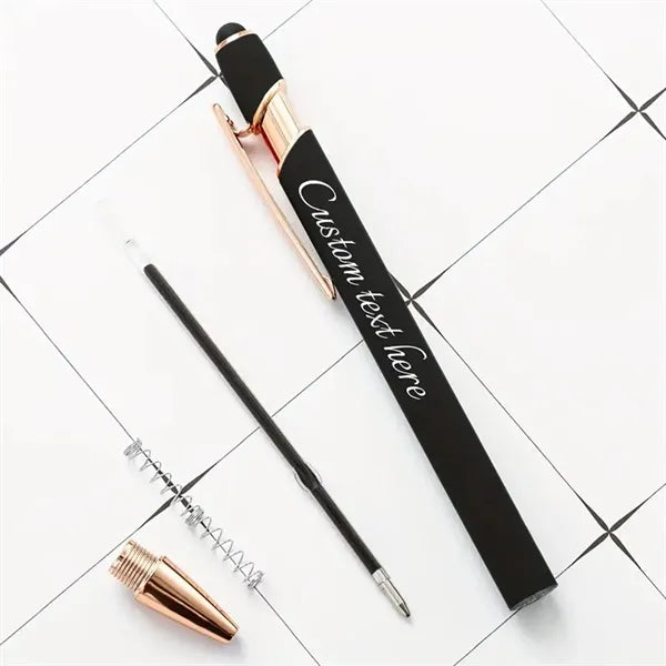 Touchscreen Rubber Classical Ballpoint Pens with Stylus Tip
