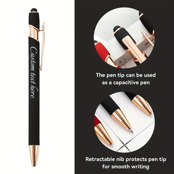 Touchscreen Rubber Classical Ballpoint Pens with Stylus Tip