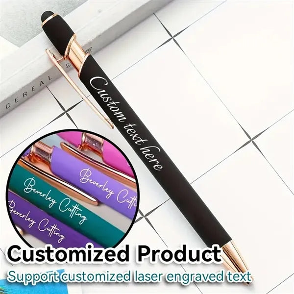 Touchscreen Rubber Classical Ballpoint Pens with Stylus Tip