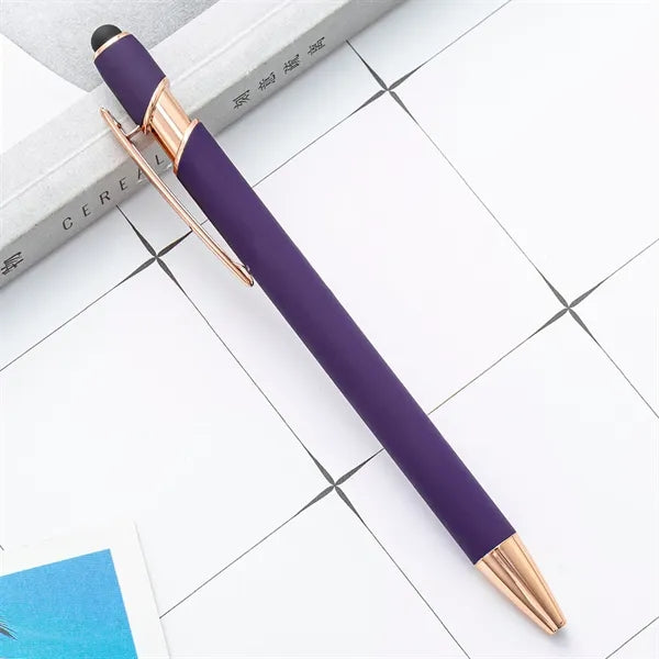 Touchscreen Rubber Classical Ballpoint Pens with Stylus Tip