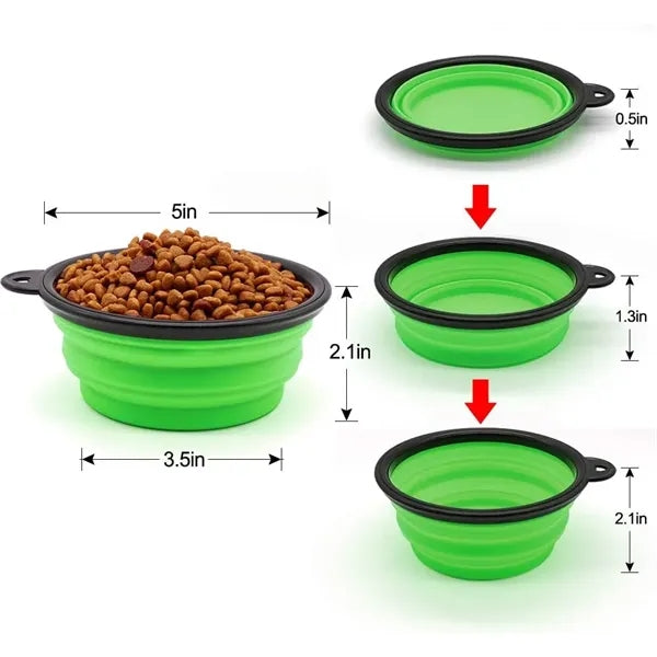 350ml Pet Collapsible Bowl With Carabiner