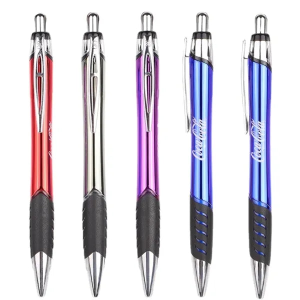 Logo and Grip Light Up Metal Barrel Ballpoint Pressing Pen