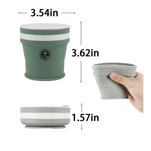 12 OZ Portable Silicone Folding Camping Cup