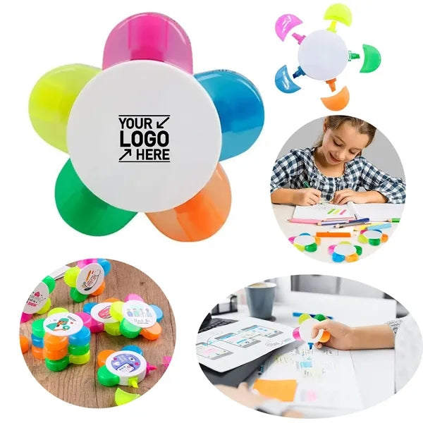 Flower Shape Watercolor Highlighter Pens for School Office